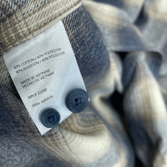 NEW Weatherproof Vintage Men's XXLT Flannel Shirt Tall Blue Plaid Button Down - Picture 7 of 9